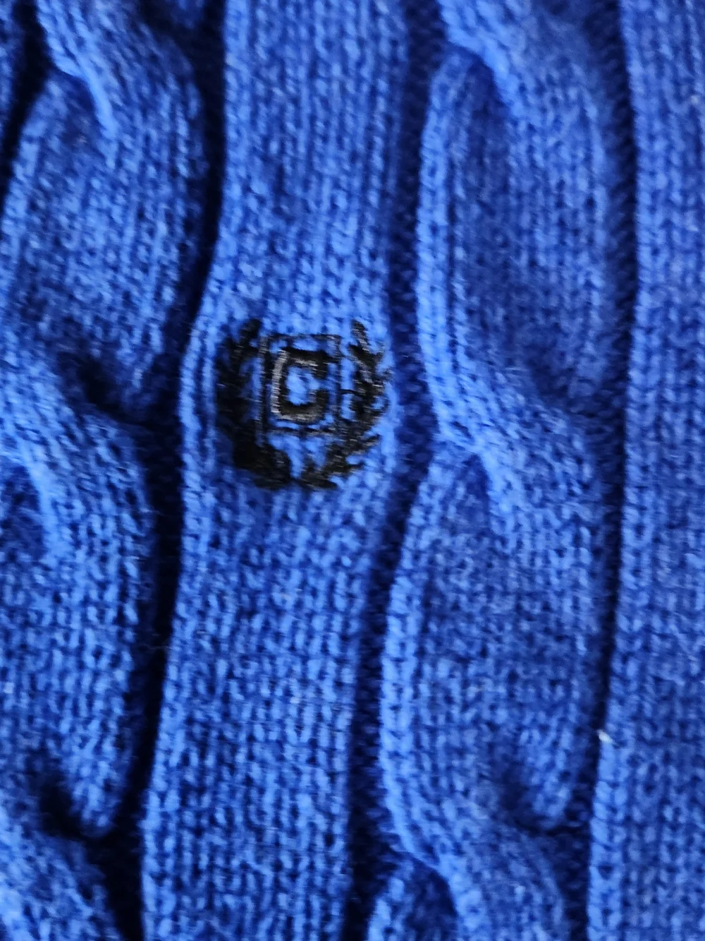 Chaps Women V-Neck Cable Knit Sweater - Blue